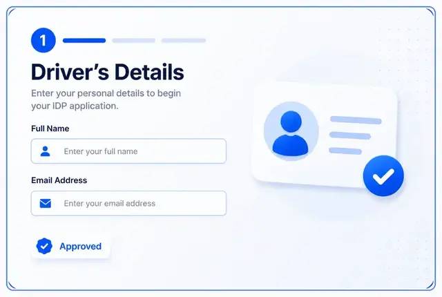 Step one: enter driver details to apply for an International Driving Permit online